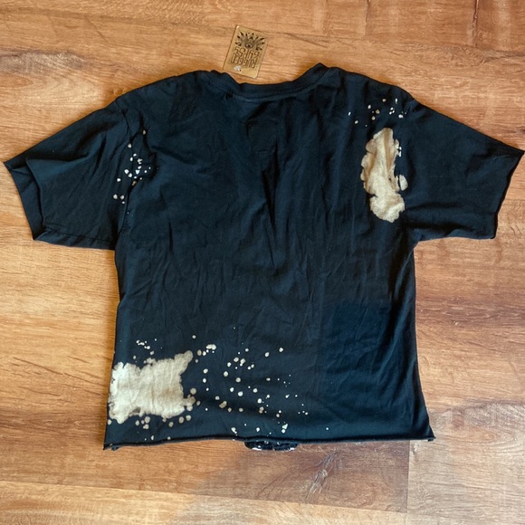 Rugged Gypsy Black Motorcycle Born to Ride Bleached Corset Style Oversized T XS - Picture 5 of 5